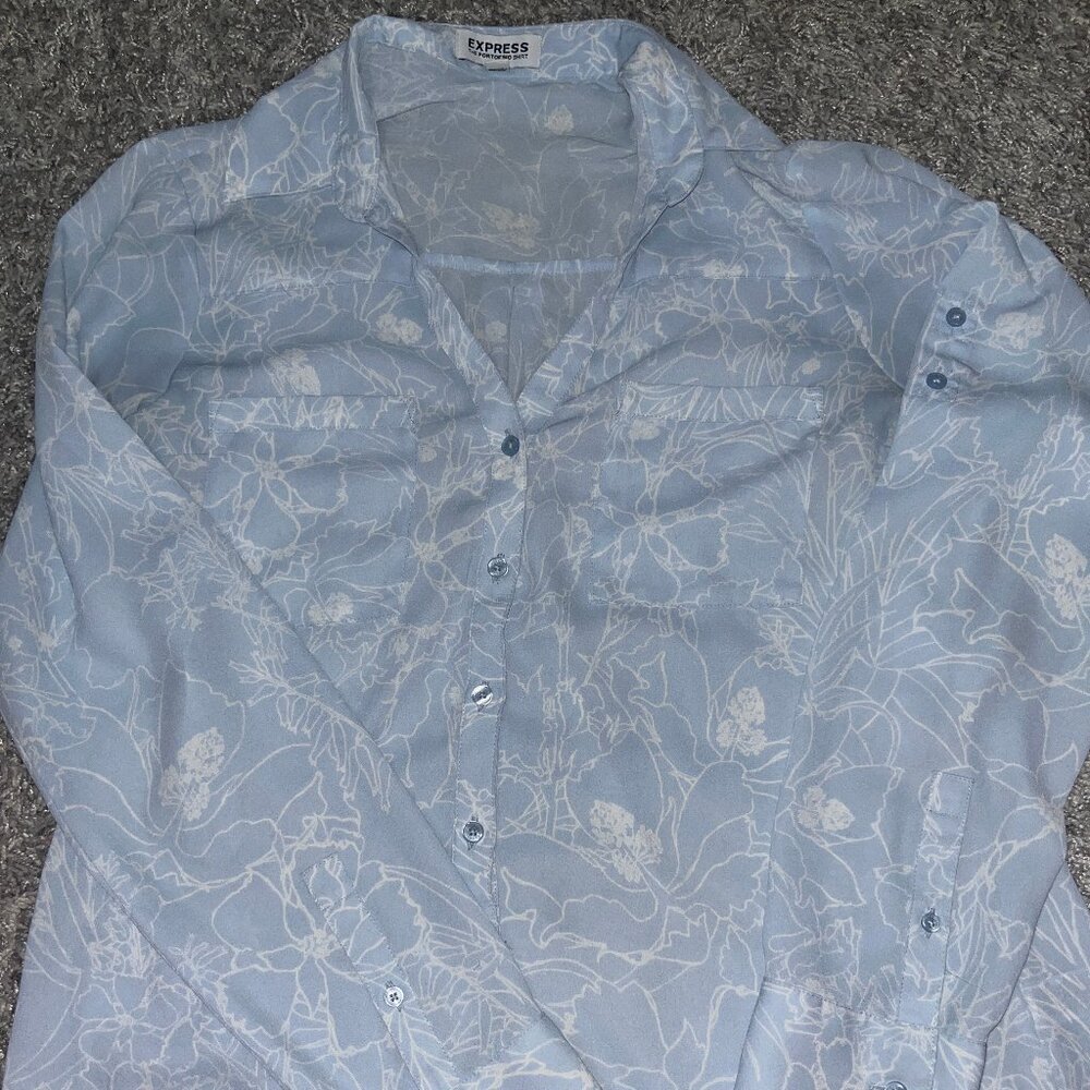 Light Blue Floral Blouse